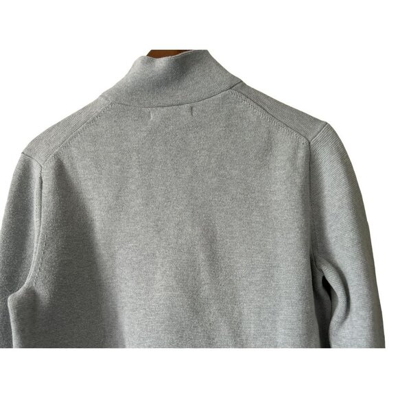 Banana Republic Med 1/4 Zip Knitted Cotton Pullover Light Gray - Picture 4 of 10